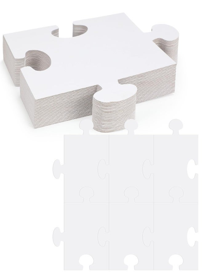 Sonwyoung 30 Pcs Large White Blank Puzzle Pieces Bulk to Draw on Make Your Own Jigsaw Puzzle Pieces Giant Double Blank White Papers for Kids Adult DIY Arts and Crafts Projects (8 x 9 Inch) - Image 1